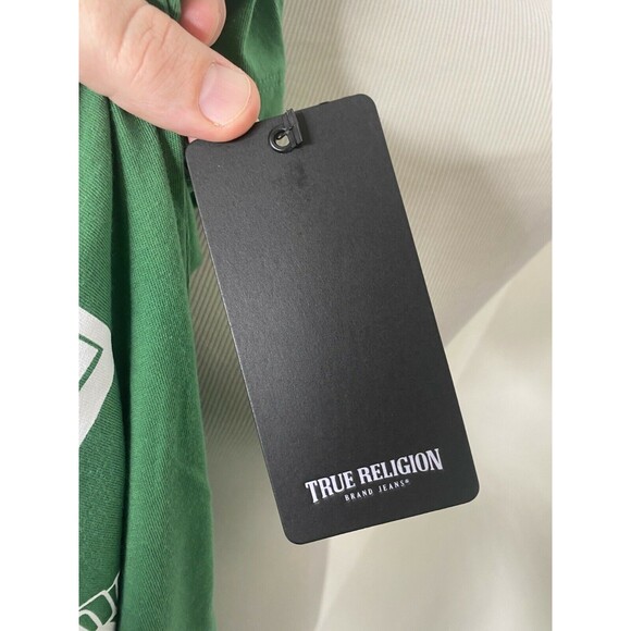 True Religion Men's Shirt Green Big Buddha World Tour Short Sleeve Size Large - Picture 7 of 8